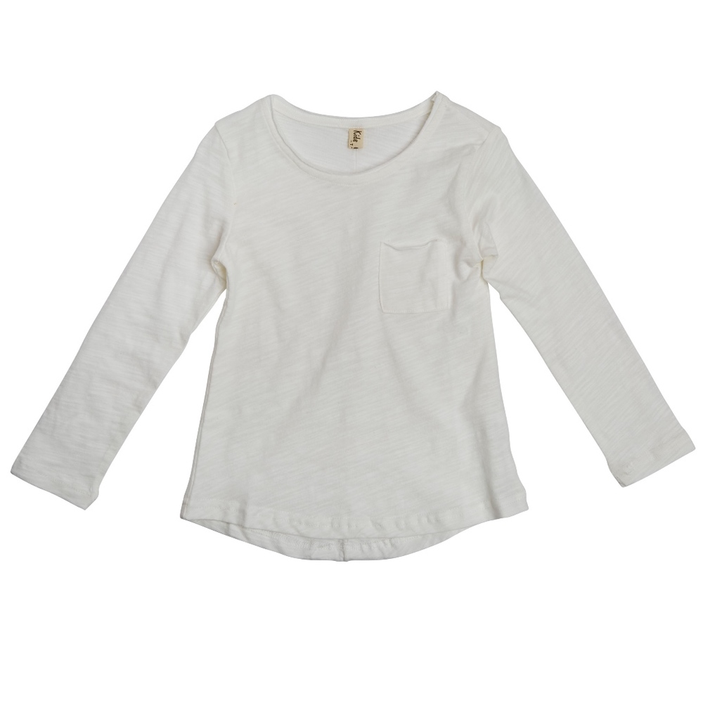 Kids Basic Long Sleeve Round Neck Cotton T-Shirt
